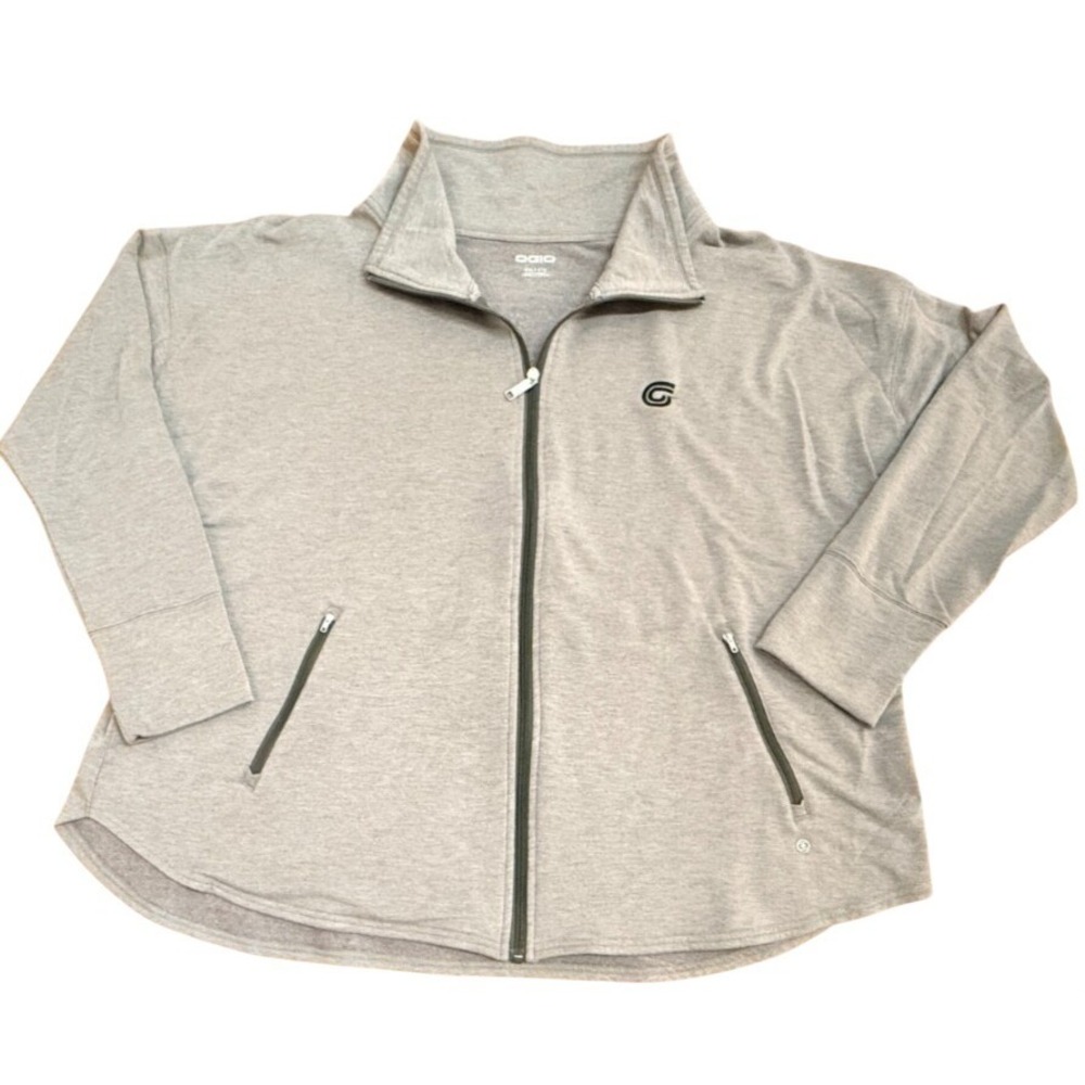 OGIO Men's 4XL Gray Full Zip Jacket Athletic Fleece Performance Zip Up Pockets